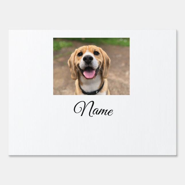 Dog cat photo add pet name cu custom personalized  sign (Front)