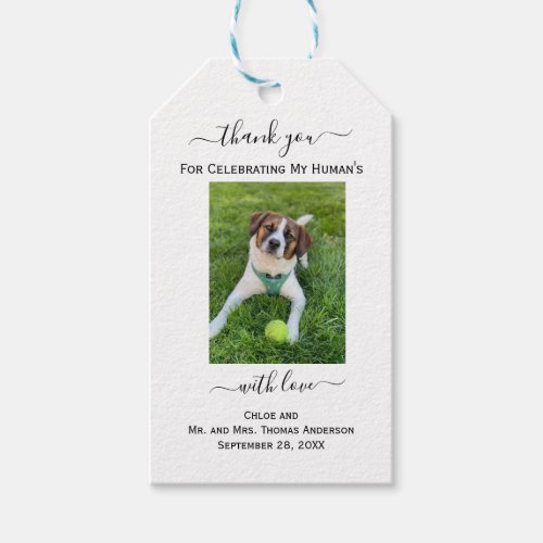 Dog Cat Photo My Humans Thank You Wedding   Gift Tags