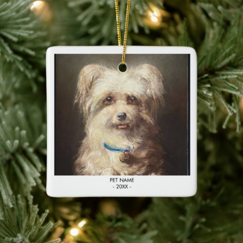 Dog Cat Photo Pet Memorial Gift Portrait Christmas Ceramic Ornament