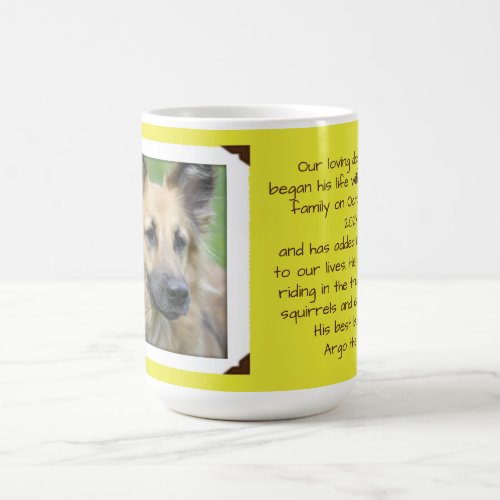 Dog Cat Photo Story Coffee Mug Chartreuse