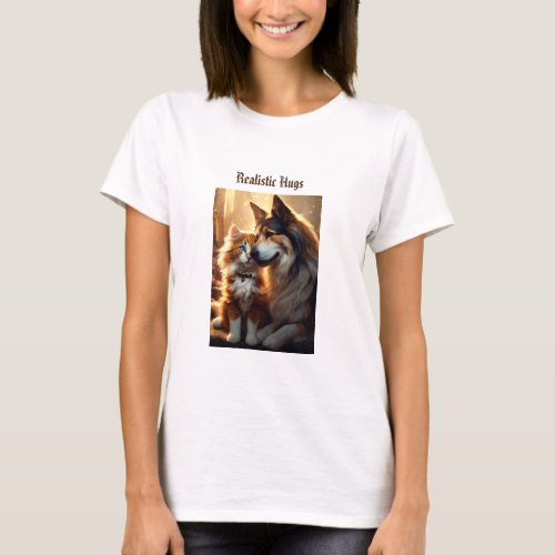  Dog  Cat Printed Womens Basic T_shirt T_Shirt