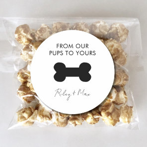 Dog Cat Puppy Treat Wedding Favor From Our Pups Classic Round Sticker