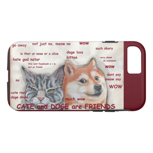 Dog Cat Shiba Inu Doge Meme Funny Humorous Friends iPhone 87 Case