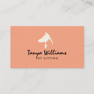 Dog cat silhouette logo pet sitting  business card