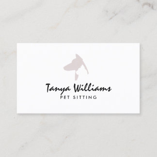 Dog cat silhouette logo pet sitting  business card