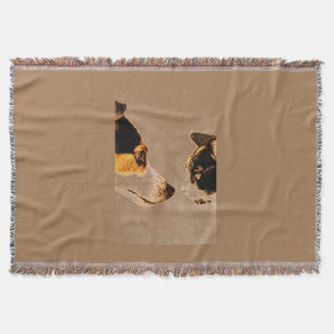 'DOG/CAT TAPESTRY THROW IN BROWN. THROW BLANKET