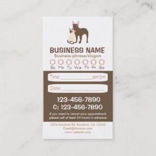 Dog cat veterinarian appointment cards
