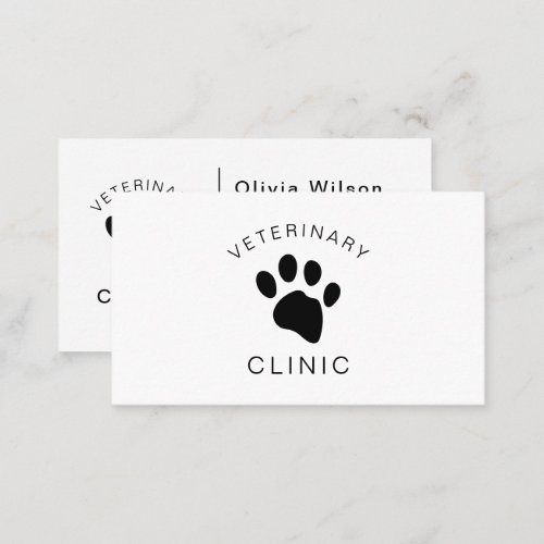 Dog Cat Veterinary Clinic Veterinarian Single_Side Business Card