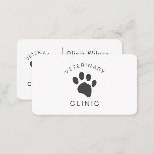 Dog Cat Veterinary Clinic Veterinarian Single_Side Business Card