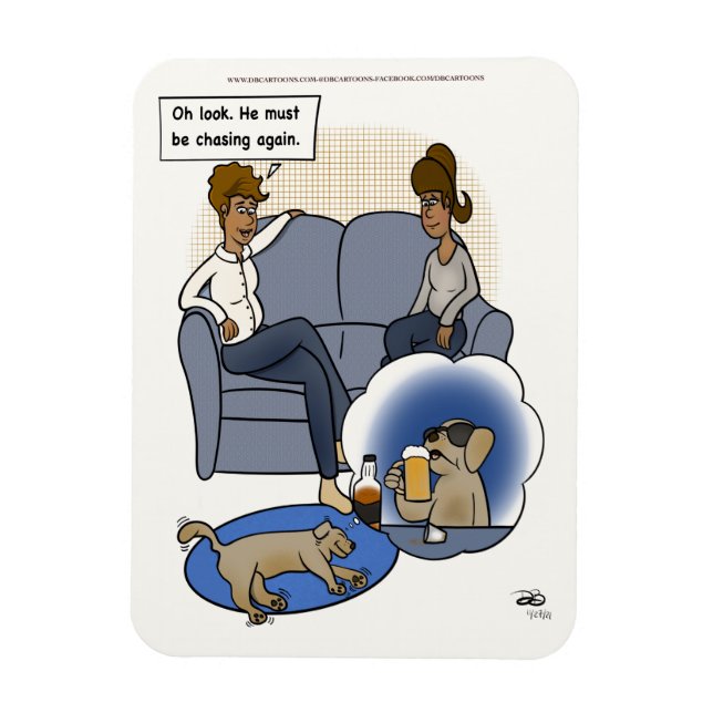 Dog Chasing Dream Magnet (Vertical)