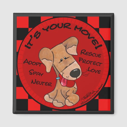 Dog Checker Board_Your Move Magnet