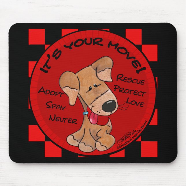 Dog Checker Board-Your Move Mouse Pad (Front)