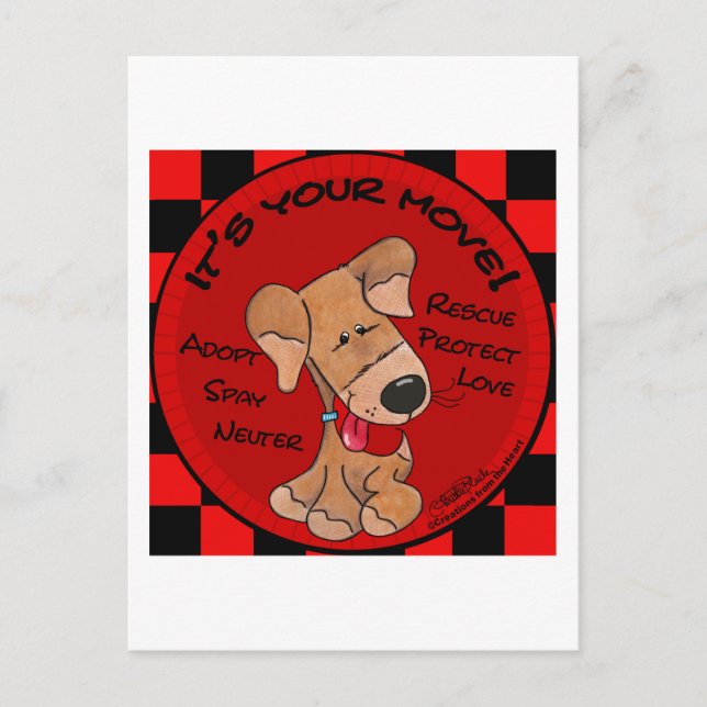 Dog Checker Board-Your Move Postcard (Front)