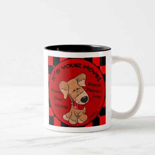 Dog Checker Board_Your Move Two_Tone Coffee Mug