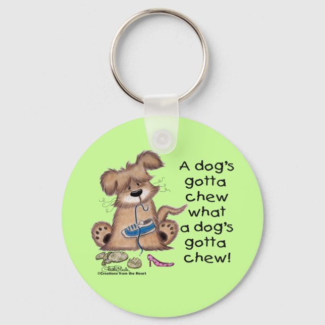 Dog Chews Shoes Keychain (Front)