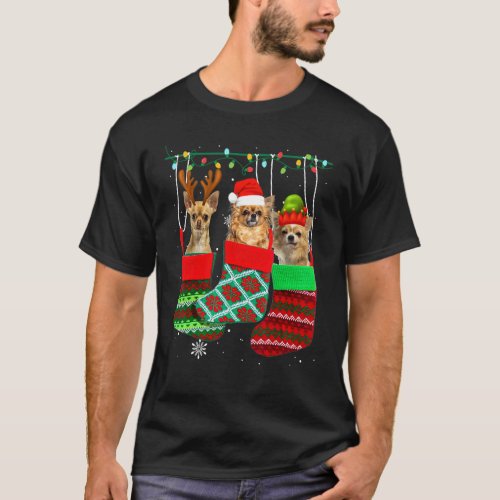 Dog Chihuahua Christmas Socks  Xmas Pajama Pet Pup T-Shirt