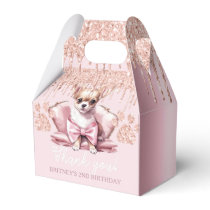 Dog Chihuahua with Glitter Birthday  Favor Boxes