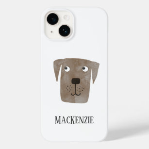 Dog Chocolate Labrador Retriever Dog Personalized Case-Mate iPhone 14 Case