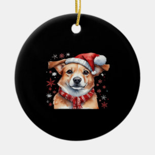 Dog chrismes Classic T-Shirt Ceramic Ornament