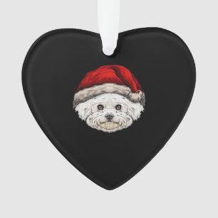 Dog Christmas Bichon Santa Hat On A Bichon Frise E Ornament
