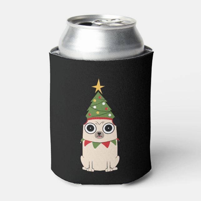 dog Christmas  Can Cooler (Can Front)