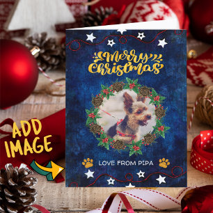 Dog Christmas Card For Dog Lover With Photo