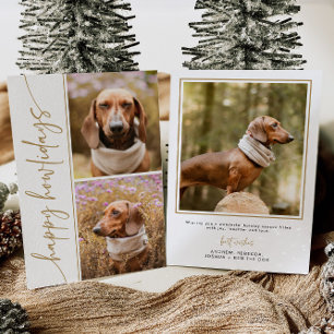 Dog Christmas Card Photo Holiday Card Modern Gold