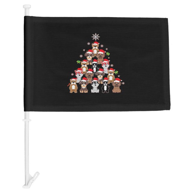 Dog Christmas Classic T-Shirt Car Flag (Front)