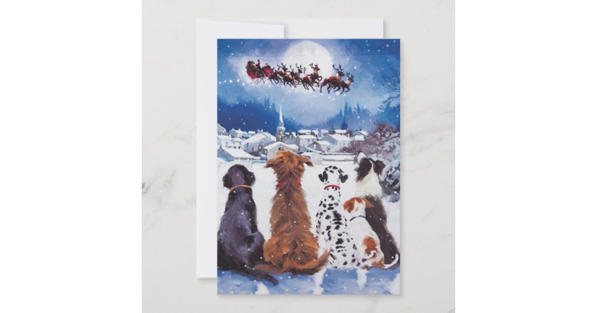 Dog, Christmas, Dogs, Rescue Dogs, Holiday, santa, Holiday Card Zazzle