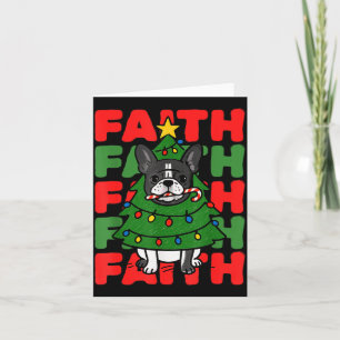 Dog Christmas Faith French Bulldog Puppy Family Gr Card
