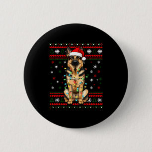 Dog Christmas, German Shepherd Christmas Lights Ug Button