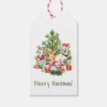 Dog Christmas Gift Tags - Merry Barkmas