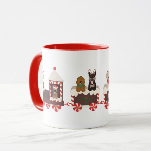 Dog Christmas Holiday Train Mug