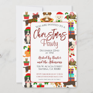 Dog Christmas Pawty Holiday Party Invitation