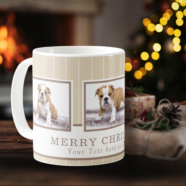 Dog Christmas Personalized Pet Photo Collage Coffee Mug (Creator Uploaded)
