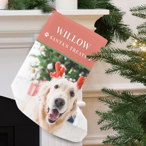 Dog Christmas Photo Modern Small Christmas Stocking