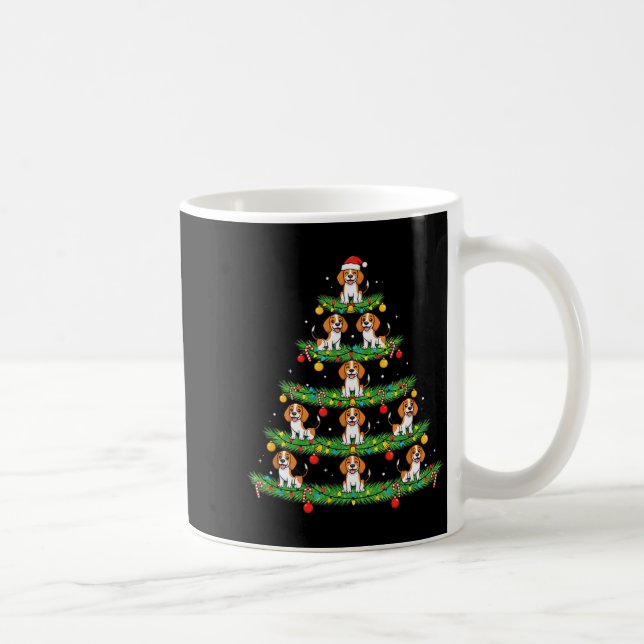 Dog Christmas Tree, Beagle Puppy Holiday Design Fo Coffee Mug (Right)