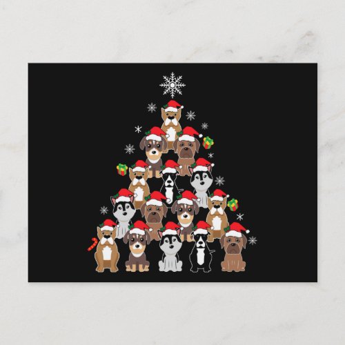 Dog Christmas Tree Gift Dogs Lovers Decoration Postcard