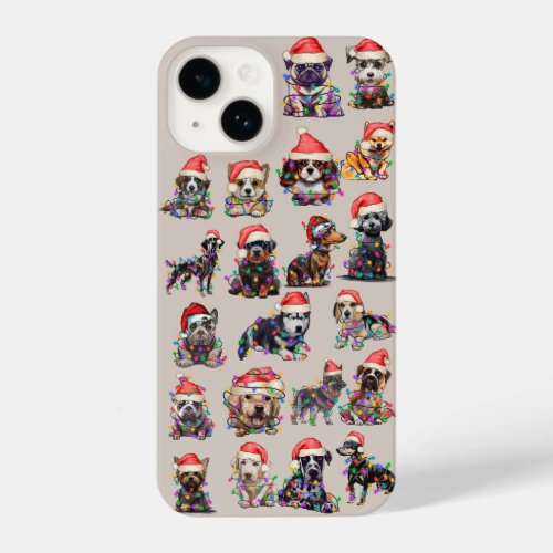 Dog Christmas Tree Light Photo Apple X11121314 iPhone 14 Case