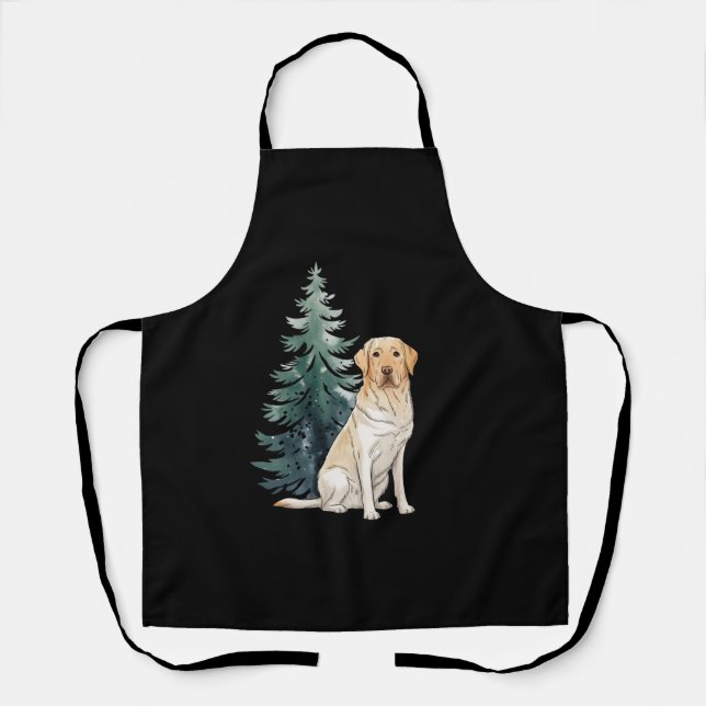 Dog Christmas Tree Party Dog Lover Xmas Apron (Front)