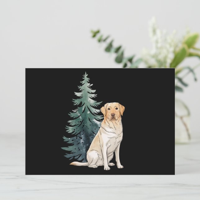Dog Christmas Tree Party Dog Lover Xmas Holiday Card (Standing Front)
