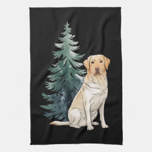 Dog Christmas Tree Party Dog Lover Xmas Kitchen Towel
