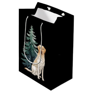 Dog Christmas Tree Party Dog Lover Xmas Medium Gift Bag