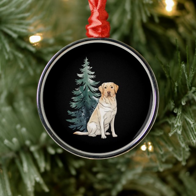 Dog Christmas Tree Party Dog Lover Xmas Metal Ornament (Tree)