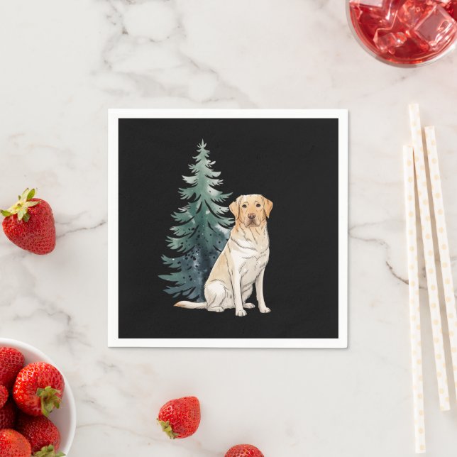 Dog Christmas Tree Party Dog Lover Xmas Napkins (Insitu)