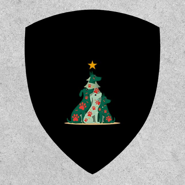 Dog Christmas Tree Shirt - Dog Christmas (3) Patch (Front)