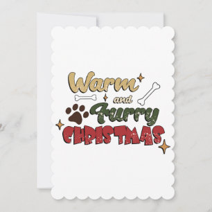 Dog Christmas - Warm & Furry Christmas Thank You Card