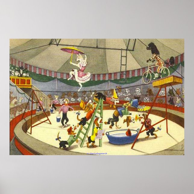 DOG CIRCUS - POSTERS & CANVAS PRINTS - HUMOROUS (Front)