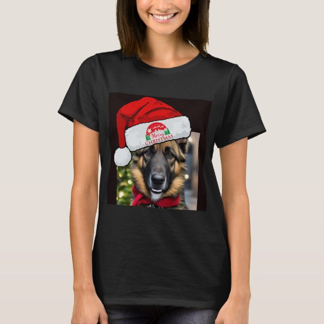 dog claus , dog santa girls  ,  Christmas  T-Shirt (Front)