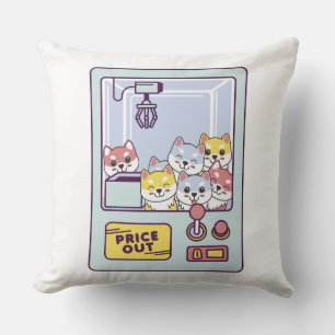 DOG CLAW MACHINE THROW PILLOW